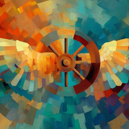 "Winged Wheel" by Lincoln Cannon